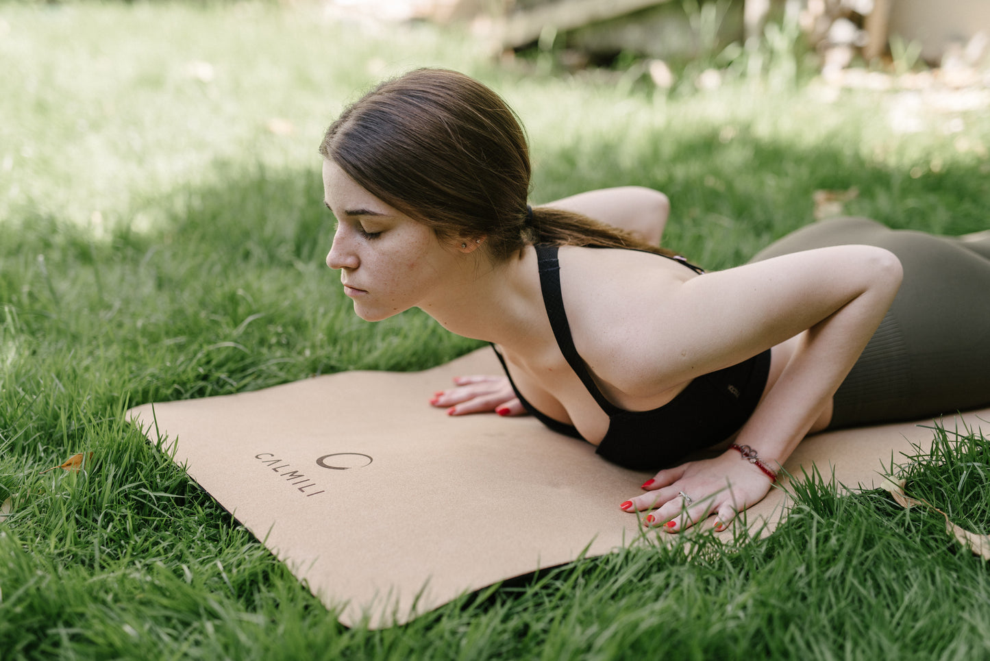 Tappetino yoga in sughero con tracolla